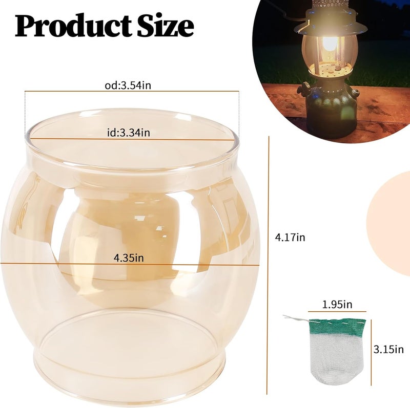 LVACODV 10-Pack Lantern Mantles & Glass Globe Replacement, Compatible with Coleman Lantern Parts & Ozark Trail Lanterns, Fits R690B051 & Other Fuel Lantern Models 200A/B,242/A/B/C - Image 2